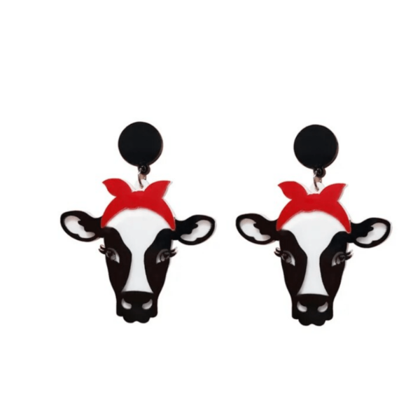 Pendientes Acrilicos Vaca que Rie