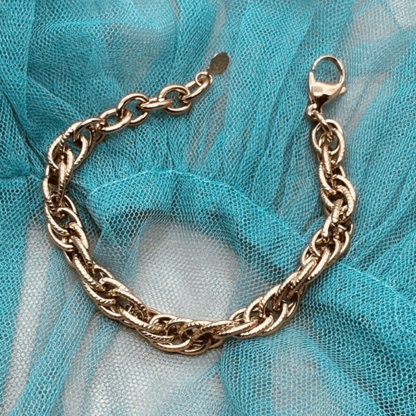 Pulsera Acero dorado Eslabones - Imagen 2