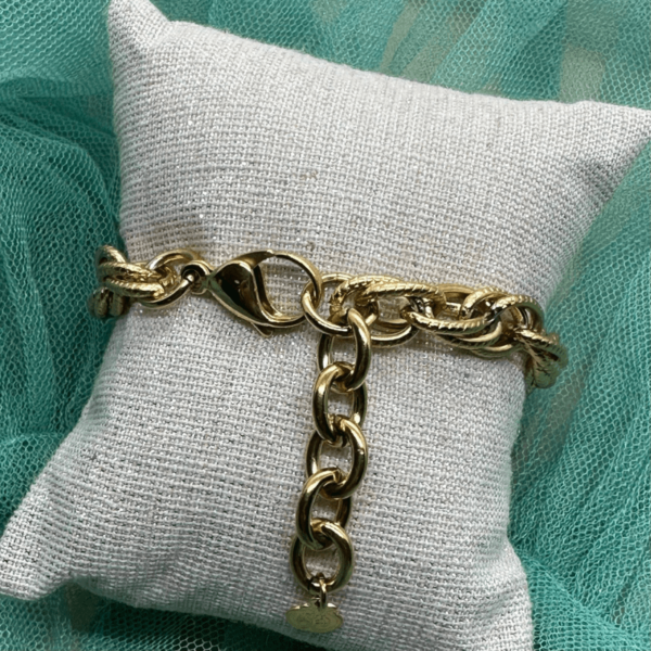 Pulsera Acero dorado Eslabones - Imagen 3