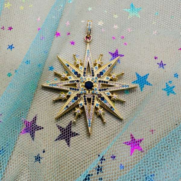 Colgante Estrella 8 puntas circonitas