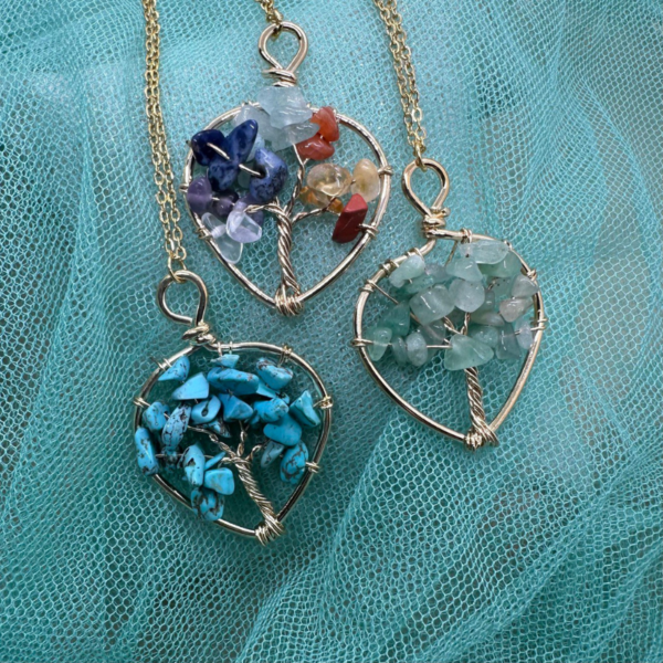 Collar Arbol de la Vida Corazon de Piedra
