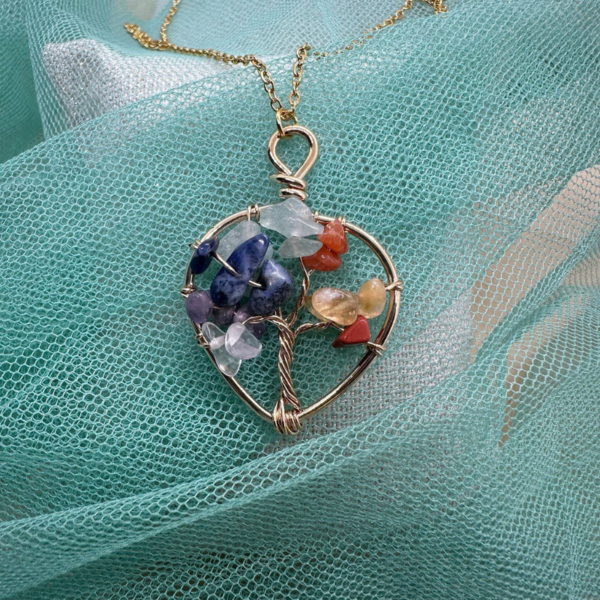 Collar Arbol de la Vida Corazon de Piedra - Imagen 4