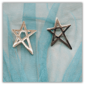 Pendientes Pentaculo Acero Oro