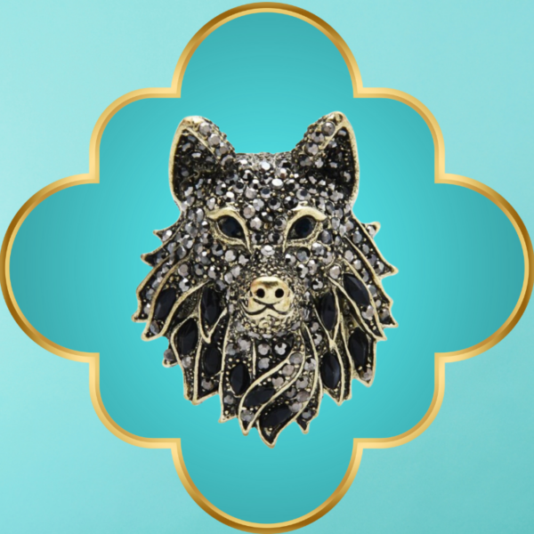 Broche para Ropa Lobo Gris - Imagen 3