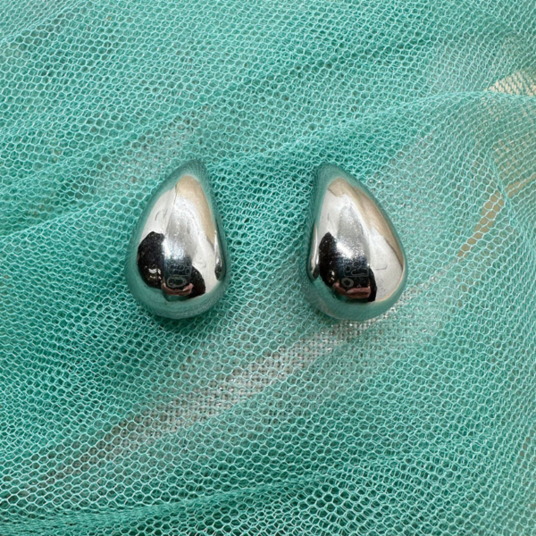 Pendientes Acero Gota Plata Pq