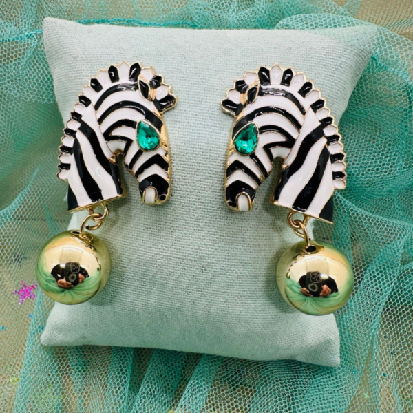 Pendientes Cebra Esmeralda