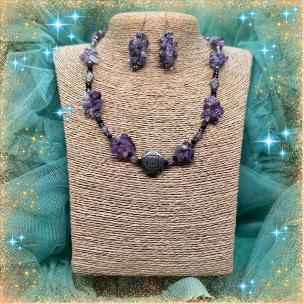 Conjunto Collar y Pendientes Artesanía en Piedra Natural - Imagen 4