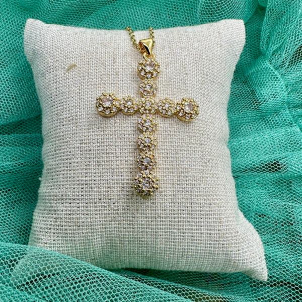 Collar Cruz Acero Inoxidable Dorado