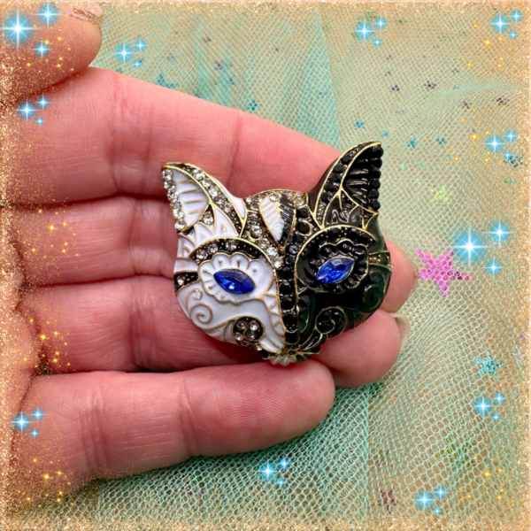 Broche Gato Ying Yang - Imagen 2